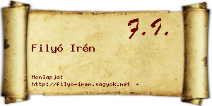 Filyó Irén névjegykártya